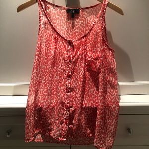 Coral sheer tank top